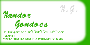 nandor gondocs business card